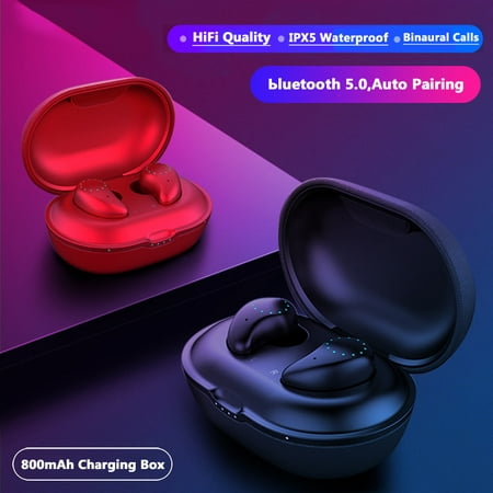 Mini bluetooth 5.0 Earphones Wireless Earbuds Noise Canceling Headphones Waterproof Headset with Charging Box,Best (Best Waterproof Earbuds 2019)