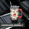thumbnail image 7 of 40oz Pioneer Colorful Floral Stainless Steel Flip Straw Tumbler with Lid and Straw Spill Proof Travel Cup Double Wall Vacuum Insulated Coffee Mug with Handle Red, 7 of 7