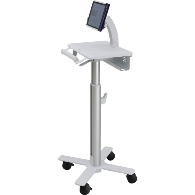 StyleView Chariot pour Tablette, SV10, Non Alimenté (Blanc et Aluminium)