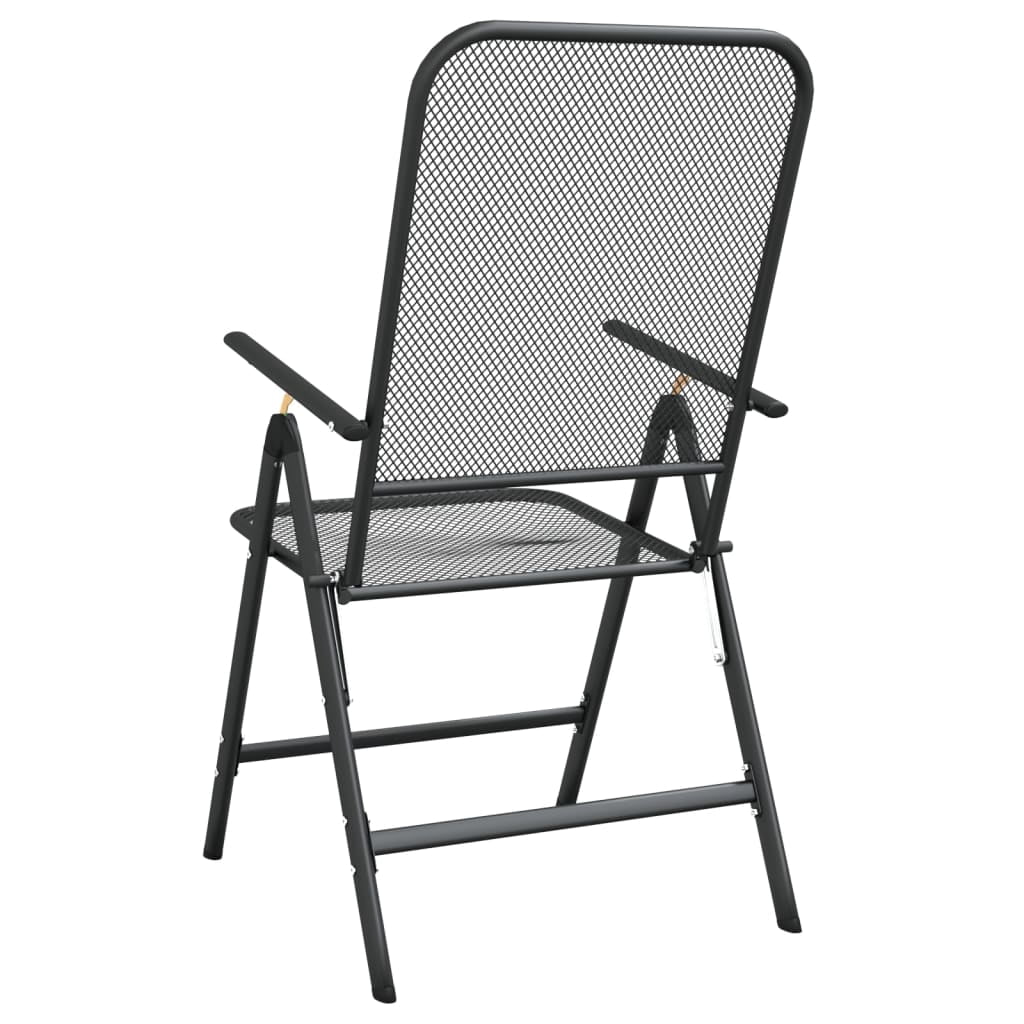 vidaXL Outdoor Seating Adult Modern Iron Indoor Patio Waterproof Folding & Stacking Chairs, Multicolor (Set of 2)