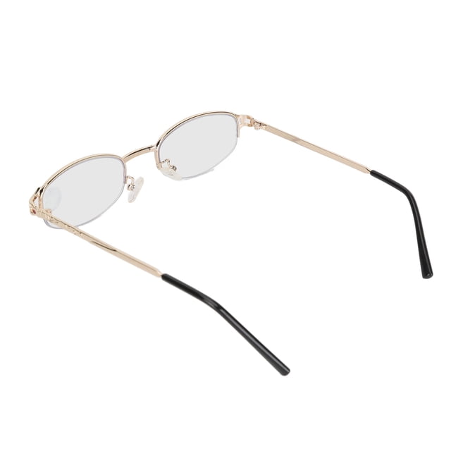 Anti Blue Multifocus Reading Glasses, Exquisite Floral Embossed Metal Frame, Improved Visual Clarity And Comfort
