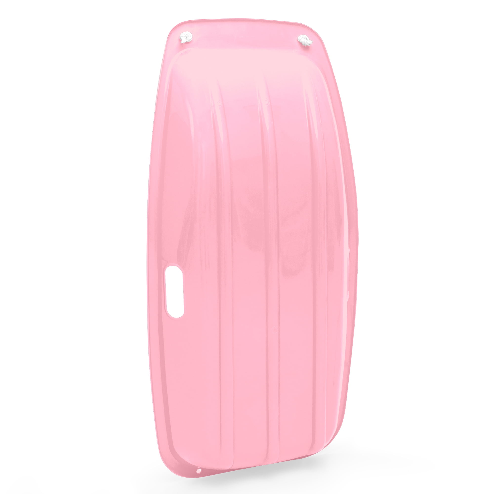 Best Choice Products 35in Kids Outdoor Plastic Sport Toboggan Winter Snow Sled Board w/ Pull Rope, 2 Handles - Light Pink