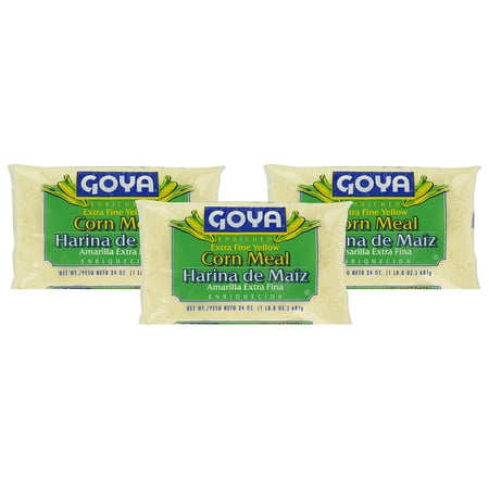 (3 Pack) Goya Enriched Corn Meal, Extra Fine Yellow, 24 oz