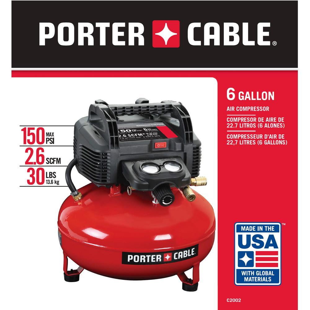 Porter Cable C2002-WK 150 Psi 6 Gal Oil-Free Pancake Compressor Value Kit 