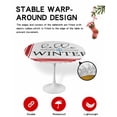 thumbnail image 4 of Fitted Round Tablecloths Table Covers 55-60in,Snowflake Hello Winter Waterproof Elastic Edged Table Cloth for Kitchen Dining Holiday Party Tables Decor,White Red Minimalist Lines, 4 of 6