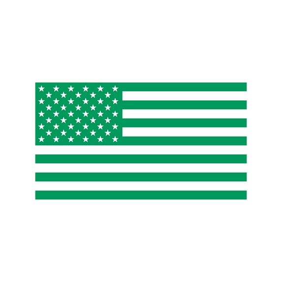 American US Flag Vinyl Decal Sticker for Laptop/Car/Truck/Window/Bumper (Matte Green, 18in x 10in)