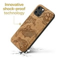 thumbnail image 3 of Case Yard Wooden Case Outside Soft TPU Silicone, Slim Fit Shockproof Wood Protective Phone Cover for Girls Boys Men and Women, Supports Wireless Charging Tortugas Design case for iPhone-12/12-Pro, 3 of 7