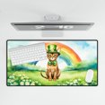 thumbnail image 4 of Happy St. Patrick’s Day Abyssinian with Green Hat Shamrocks Rainbow Desk Mat Full Keyboard Mouse Pad Cat Lover Kitten Owner Gifts Large Mousepad - 03007, 4 of 5