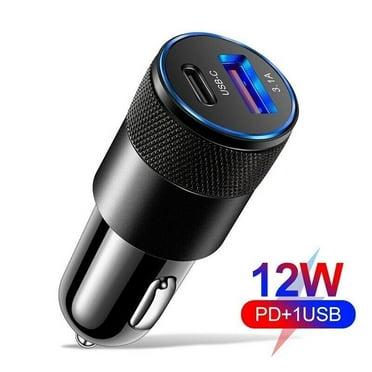 Car Charger Fast Charging 2 Port PD USB-C Adapter for iPhone 15 14 13 12 11 Samsung