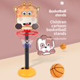 thumbnail image 2 of 1 Set  Basketball Hoop Adjustable Height Stable Base Plastic Mini Outdoor Indoor Portable Basketball Stand Toy Set for Home, 2 of 10