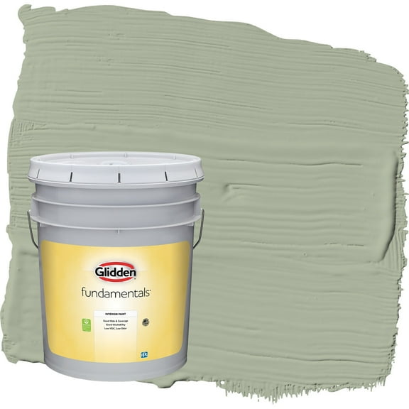Glidden Fundamentals Gargoyle / Green Eggshell Interior Paint, 5 Gallon