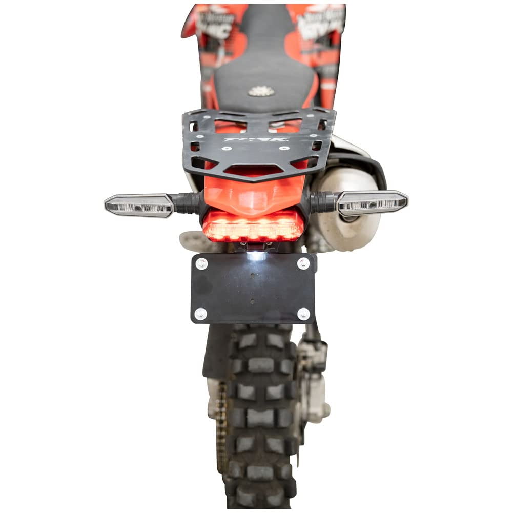 Tusk Fender Eliminator Kit For Honda CRF300L 2021 – No Turn Signals – License Plate Relocation Bracket With LED Light