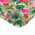 thumbnail image 2 of Jordan Manufacturing 45" x 22" Hibiscus Cider Beige Tropical Rectangular Outdoor Chair Cushion with Ties and Hanger Loop, 2 of 9
