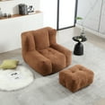 thumbnail image 2 of Bean Bag Chair with Ottoman, Soft Lazy Sofa Chair with Memory Foam, Accent Chair with Filler, Indoor Modern Focus Chair for Living Room, Bedroom, Apartment, 2 of 9