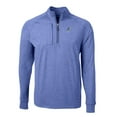 thumbnail image 2 of Men's Cutter & Buck  Heather Royal Kansas Jayhawks Alumni Logo Adapt Eco Knit Heathered Recycled Quarter-Zip Pullover, 2 of 3