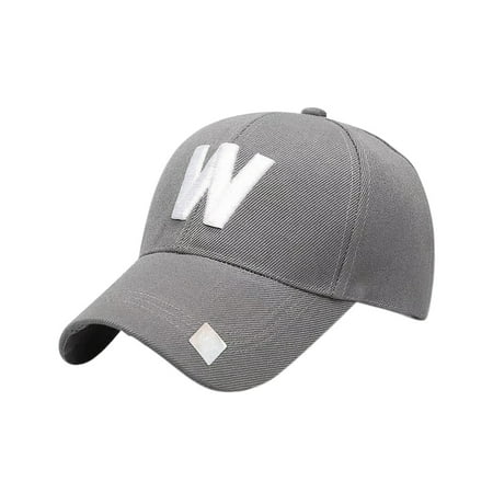 Monogrammed Hat Classic W Letter Baseball Hat Outdoor Travelling Couple Peaked Cap Simple Sunshade Monogrammed Cap ()