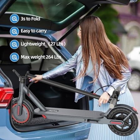 Electric Scooter Adults, Powerful 350W E-Scooter, Max 19 Mph & 19-23 Miles Range Scooters, Folding Scooters with 8.5" Solid Tires, Commuting Scooter Kick Scooter with APP Control