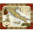thumbnail image 2 of Unknown 24x20 Black Ornate Wood Framed with Double Matting Museum Art Print Titled - Wine Map of Italy on CGP, 2 of 4