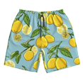 thumbnail image 4 of Bixox Men's Lemon printing Casual Classic Fit Short Summer Beach Shorts, 4 of 6