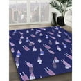 thumbnail image 2 of Ahgly Company Indoor Rectangle Patterned Denim Dark Blue Area Rugs, 6' x 9', 2 of 6