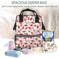 thumbnail image 5 of Xecao Red Football print Large Capacity Nappy Bag is a multi-functional waterproof travel backpack, perfect as a nursing bag or mummy backpack for women, 5 of 6