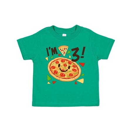 

Inktastic I m Three! Pizza Birthday Party Gift Toddler Boy or Toddler Girl T-Shirt