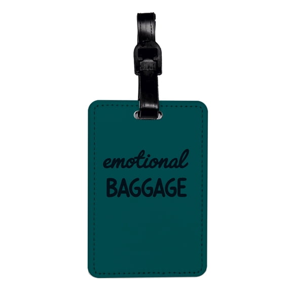 Emotional Baggage Teal Funny Faux Leather Travel Luggage Tag