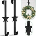 thumbnail image 2 of Tyidzon Wreath Hangers for Front Door, Wreath Door Hanger, Over the Door Single Hook, Christmas Wreaths Decorations Hook 15 Inch Black, 2 of 7