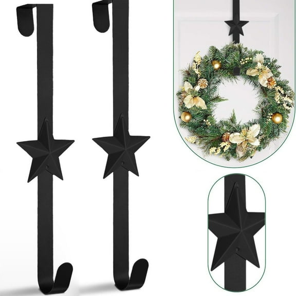 Latrodar Wreath Hanger On Door Metal Door Affordable&High-Quality Small Pendant Hooks Black Home Stuff