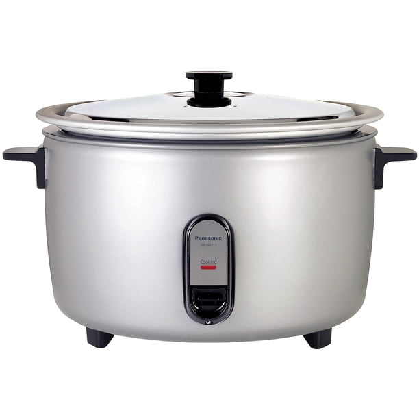 Panasonic Olla de arroz comercial, capacidad extra grande, 80 tazas (cocinada), 40 tazas (sin cocinar) con operación de un solo toque, 208 V - SR-GA721L - Plata