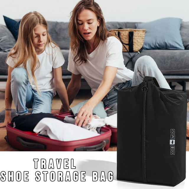Shoe Storage Bag Luggage Travel Portable Business Trips Large Capacity, Rolling Suitcase Organizer, Foldable Adjustable Design, Metal Frame, For Office, Travel Gear, Space Saving, Shoe