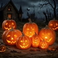 thumbnail image 5 of Light Up Pumpkin Resin Jack O' Lantern with Flameless Candle, Fall Decor, Halloween Decorations, Outdoor Indoor Autumn Decoration for Table Centerpieces Porch Room Front Door Mantel, 5 of 11