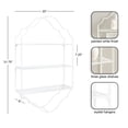 thumbnail image 5 of Kate and Laurel Leanna Glam Scalloped Three-Tiered Wall Shelf, 20 x 6 x 32, White, Decorative Floating Shelf Storage and Wall Organizer for Bathroom Over Toilet Storage or Display, 5 of 8