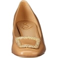 thumbnail image 2 of Sam Edelman Thalia Golden Sand Block Heel Square Toe Buckle Accent Slip On Pumps (Golden Sand, 7), 2 of 6