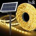 thumbnail image 4 of Outdoor Solar LED Strip Lights, 16.4FT 32.8FT, 3000K Warm White  6000K White, 300 600 LEDs, Cuttable, 8 Modes, IP65 Waterproof for Garden, Patio  Holiday Decor, 4 of 13