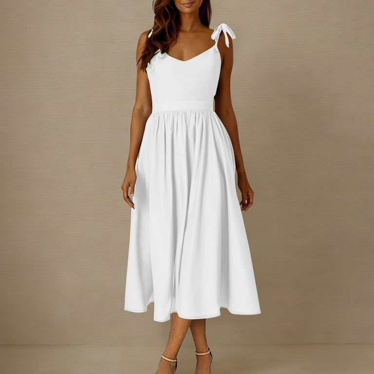 chinese dress ladies Dainty Romantic Linen Mini Dress White – Gabi Swimwear main image 1