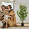 thumbnail image 2 of 4ft Bamboo Artificial Tree, Faux Bamboo Plant, Real Touch Technology, Artificial Plant with 4 Trunks, Ideal for Home Office Indoor Decoration, 2 of 9