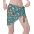 thumbnail image 3 of Easygdp Frog and Mushrooms Women's Short Sarong Skirt Swimsuit Coverups for Women Swimsuit Shawl, Translucent, Quick Drying, 3 of 7