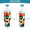 thumbnail image 6 of Yayeee 40oz Stainless Steel Tumbler with Straw and Handle Double-Wall Insulated Travel Water Bottle, Beige Geometric, 6 of 8