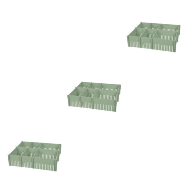 Matsuzay Combinación gratuita de divisores de cajones, diseño de organización de cajones propio, resistente y duradero, ajustable, verde, 3 Type1 NO1