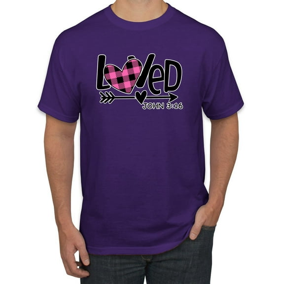 Wild Bobby, Sacrafice Love Serve Pray Believe Dance Inspirational/Christian Men Graphic Tee, Purple, X-Large