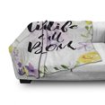 thumbnail image 3 of Lifestyle Soft Flannel Fleece Throw Blanket, Live Life in Full of Blooms Words with Floral Violets Print, Cozy Plush for Indoor and Outdoor Use, 70" x 90", Purple and Yellow, by Ambesonne, 3 of 6