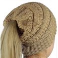 thumbnail image 1 of Gorro de invierno de punto para mujer con agujero para cola de caballo, 1 of 3