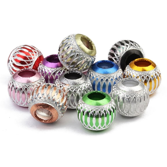 EXHUMKY DIY Craft Aluminum Beads Assorted Colors for Jewelry Making Projects