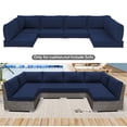 thumbnail image 2 of Olurrisa 14-Piece Outdoor Sectional Cushion Set, Navy Blue Deep Seat Polyester with Removable Covers for Patio Furniture, 2 of 9