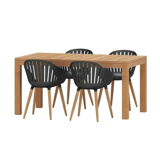 SET COMEDOR ORLANDO CANNES negro 150 CM Midtown Concept SET ORLANDO