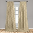 thumbnail image 4 of Ambesonne Beige Tan Curtains, Curlicue Floral Vintage, Pair of 28"x63", Dark Sand Brown Champagne, 4 of 4