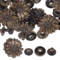 thumbnail image 1 of 10 Sets Zinc Alloy Retro Daisy Shape Snap Button Costume Bag Buckle Fittings Clasp Button Craft with Base Accessories (Bronze), 1 of 7