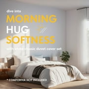 White Classic Luxury Collection 3-Piece Microfiber Zippered Duvet Cover Set, White, King, 104 x 90