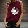 thumbnail image 2 of Ichuanyi Womens Tops, Summer Women's Fashion Casual Loose Sunflower Series Printed Sleeveless Tank Top, 2 of 4